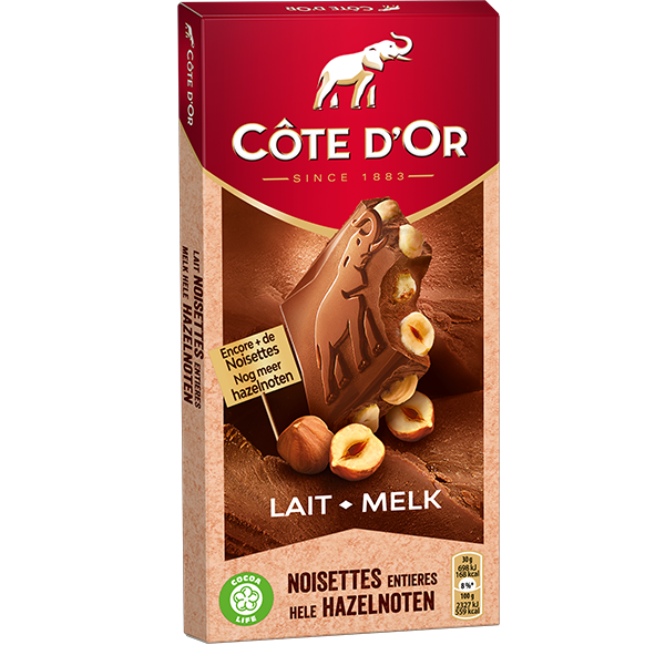 Côte d'Or Bloc Milchschokolade mit ganzen Haselnüssen