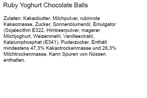 Aubrion Chocolate Balls Ruby Yoghurt